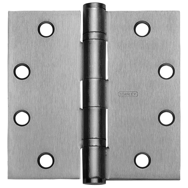 Stanley Ball Butt Hinge, 4-1/2" x 4-1/2", US26D, Steel Base Metal FBB179 4-1/2X4-1/2 26D - main